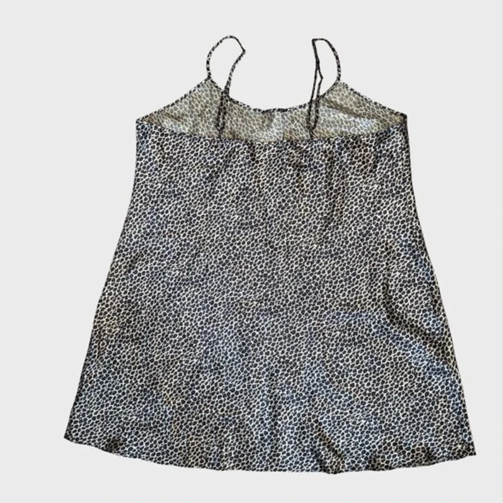 Indie sleaze XL Cheetah Leopard Print Satin Slip Dress 90's Slip Dress Grunge - Picture 3 of 5